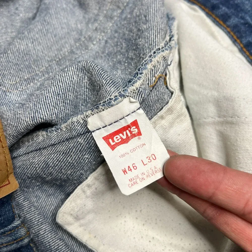Vintage Levi's 501 Jeans Men's 46x30 (Fits 42x27.5) Blue Cotton Denim Straight